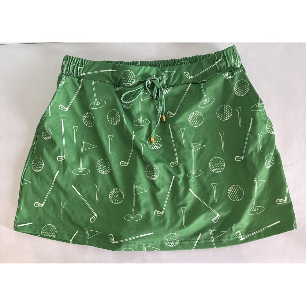 Jess Lea Green On Par Golf Skort Super Cute Fun Country Club Size XL